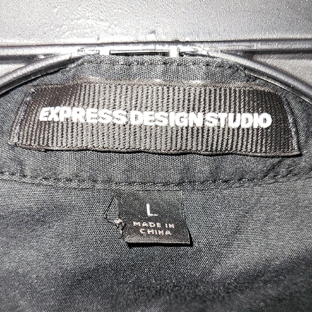 Express Black Ruffled Buttoned Blouse - Picture 5 of 5